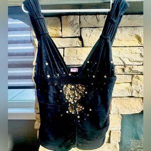 Sass & bide black sequin top